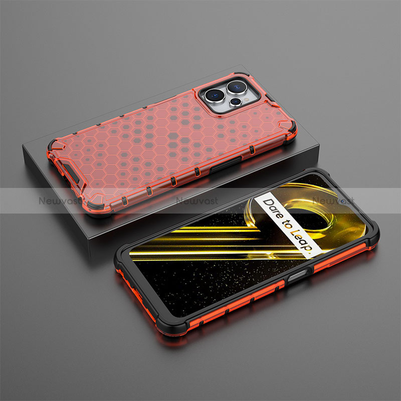 Silicone Transparent Frame Case Cover 360 Degrees AM3 for Realme 9i 5G Red