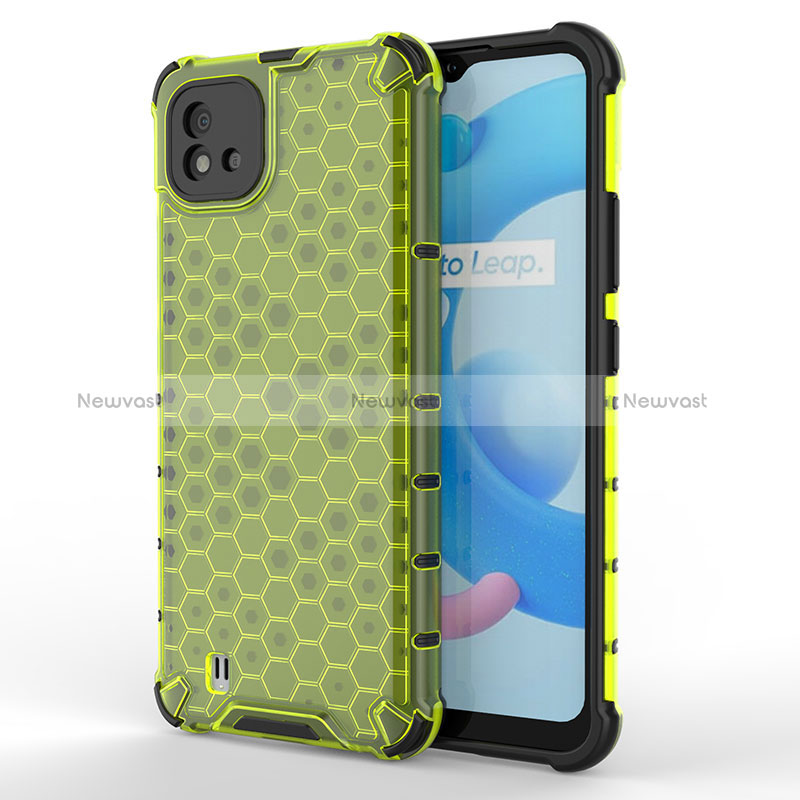 Silicone Transparent Frame Case Cover 360 Degrees AM3 for Realme C20 Green