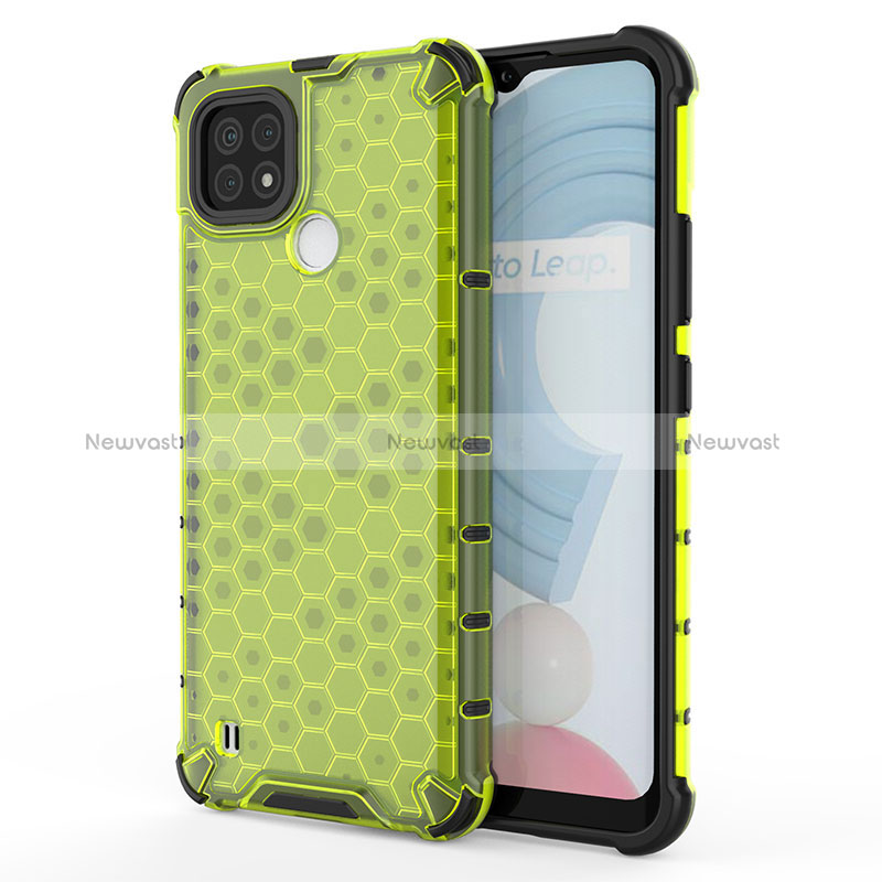 Silicone Transparent Frame Case Cover 360 Degrees AM3 for Realme C21 Green