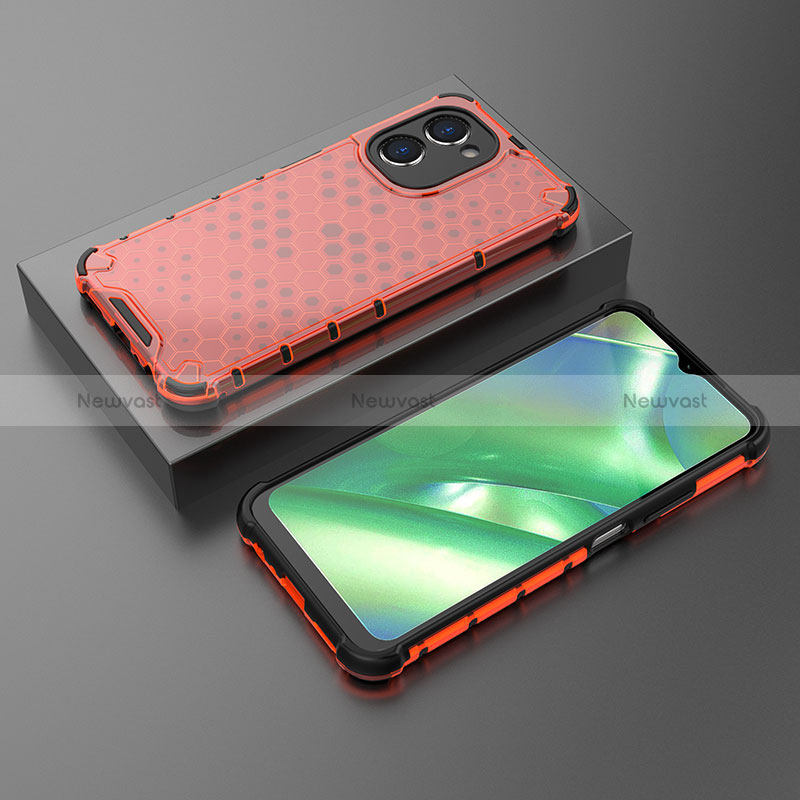 Silicone Transparent Frame Case Cover 360 Degrees AM3 for Realme C33 (2023) Red