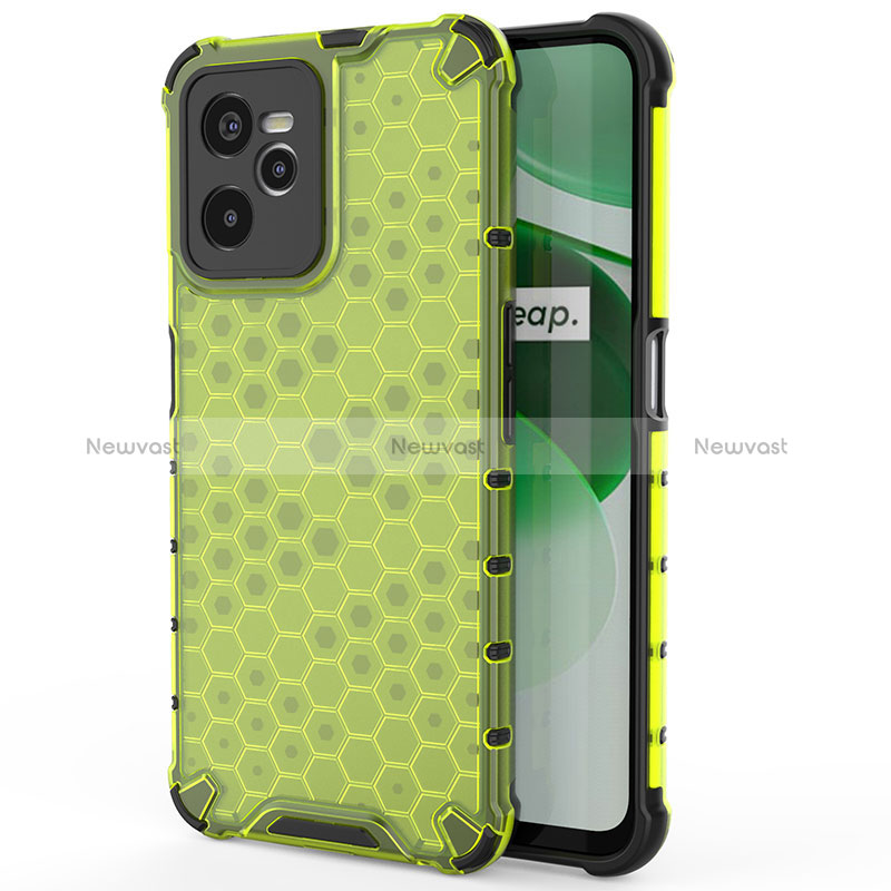 Silicone Transparent Frame Case Cover 360 Degrees AM3 for Realme C35 Green