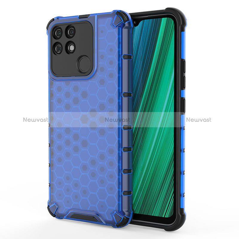 Silicone Transparent Frame Case Cover 360 Degrees AM3 for Realme Narzo 50A Blue