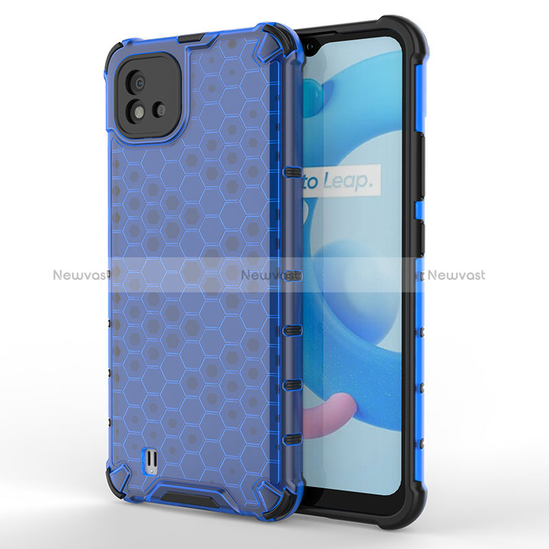 Silicone Transparent Frame Case Cover 360 Degrees AM3 for Realme Narzo 50i Blue