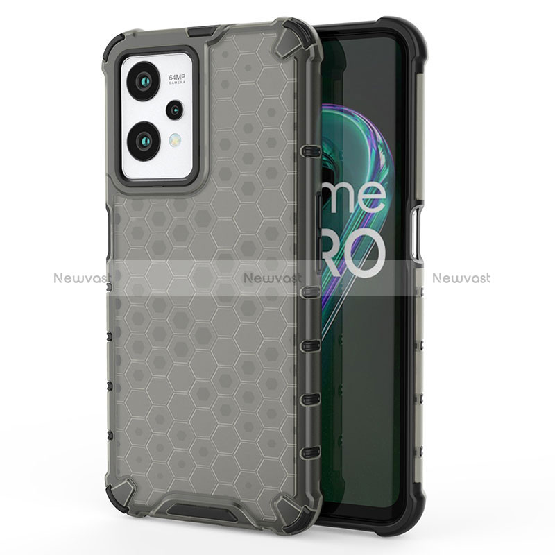 Silicone Transparent Frame Case Cover 360 Degrees AM3 for Realme V25 5G Black