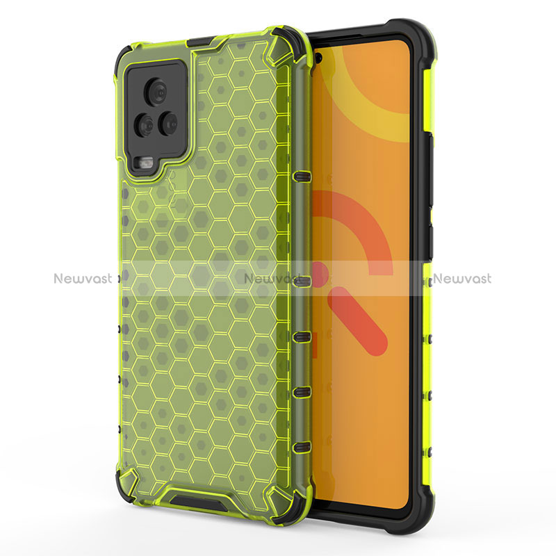 Silicone Transparent Frame Case Cover 360 Degrees AM3 for Vivo iQOO 7 Legend 5G Green