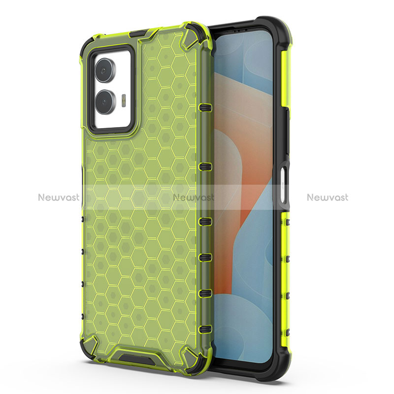 Silicone Transparent Frame Case Cover 360 Degrees AM3 for Vivo iQOO U5 5G Green