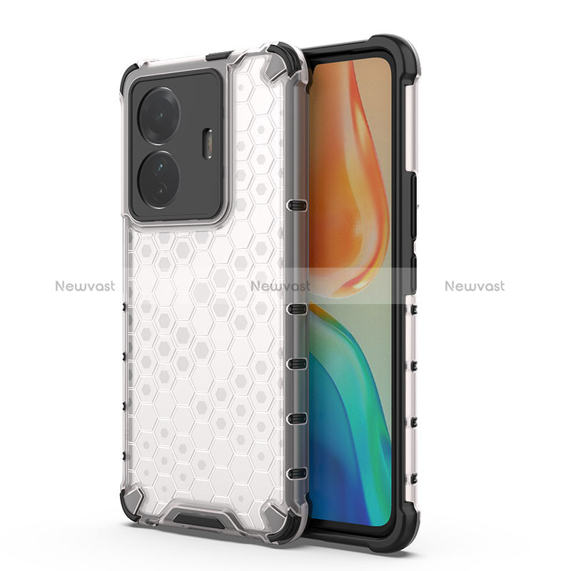 Silicone Transparent Frame Case Cover 360 Degrees AM3 for Vivo iQOO Z6 Pro 5G White