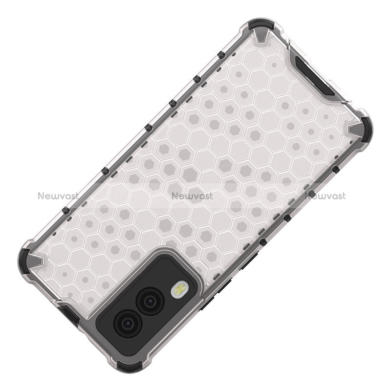 Silicone Transparent Frame Case Cover 360 Degrees AM3 for Vivo V21e 5G