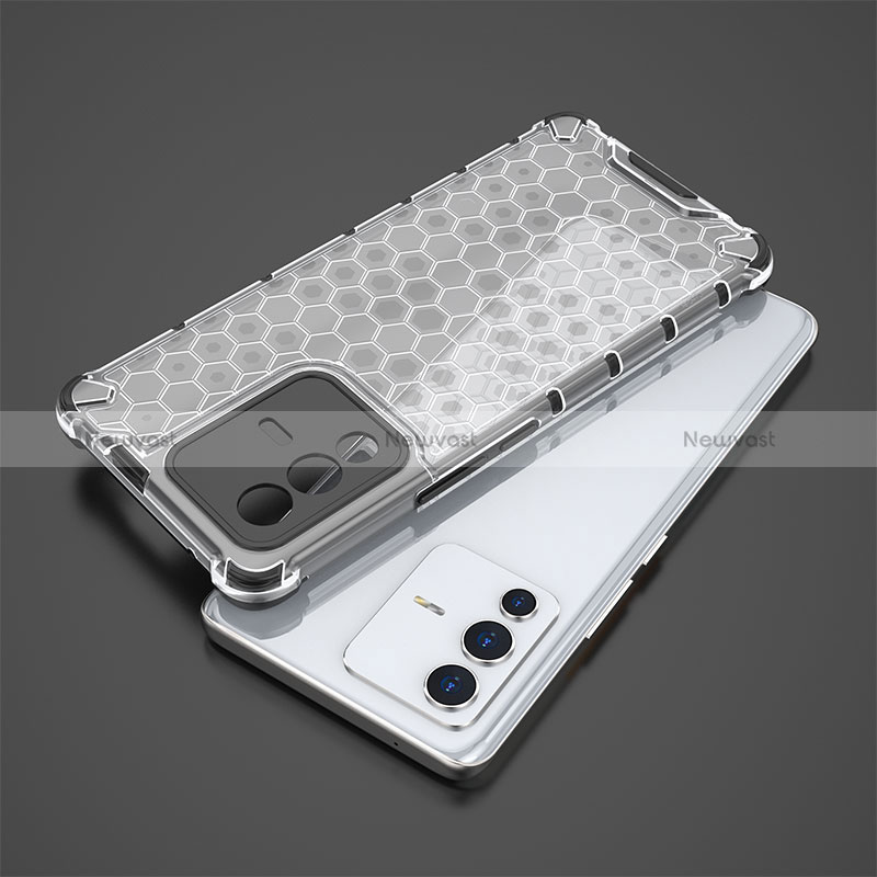 Silicone Transparent Frame Case Cover 360 Degrees AM3 for Vivo V23 Pro 5G