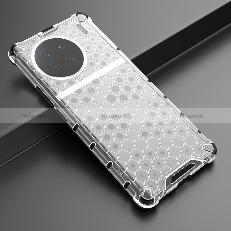 Silicone Transparent Frame Case Cover 360 Degrees AM3 for Vivo X90 5G