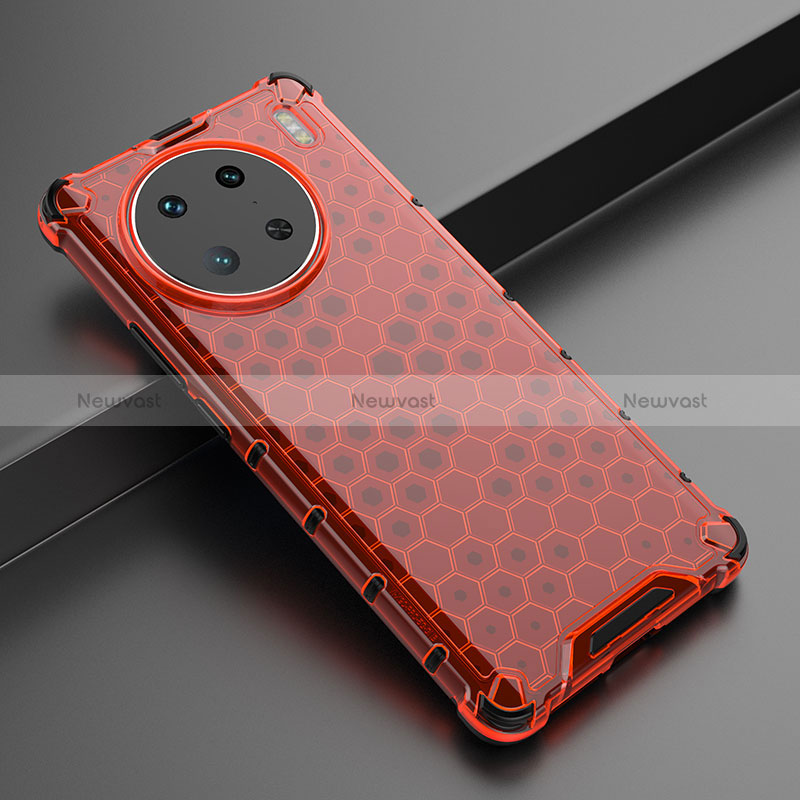 Silicone Transparent Frame Case Cover 360 Degrees AM3 for Vivo X90 Pro 5G