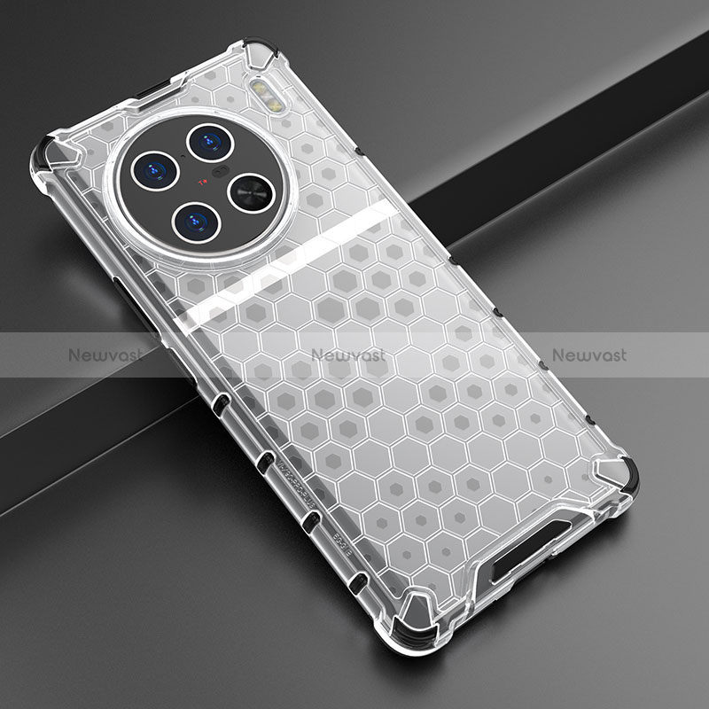 Silicone Transparent Frame Case Cover 360 Degrees AM3 for Vivo X90 Pro+ Plus 5G