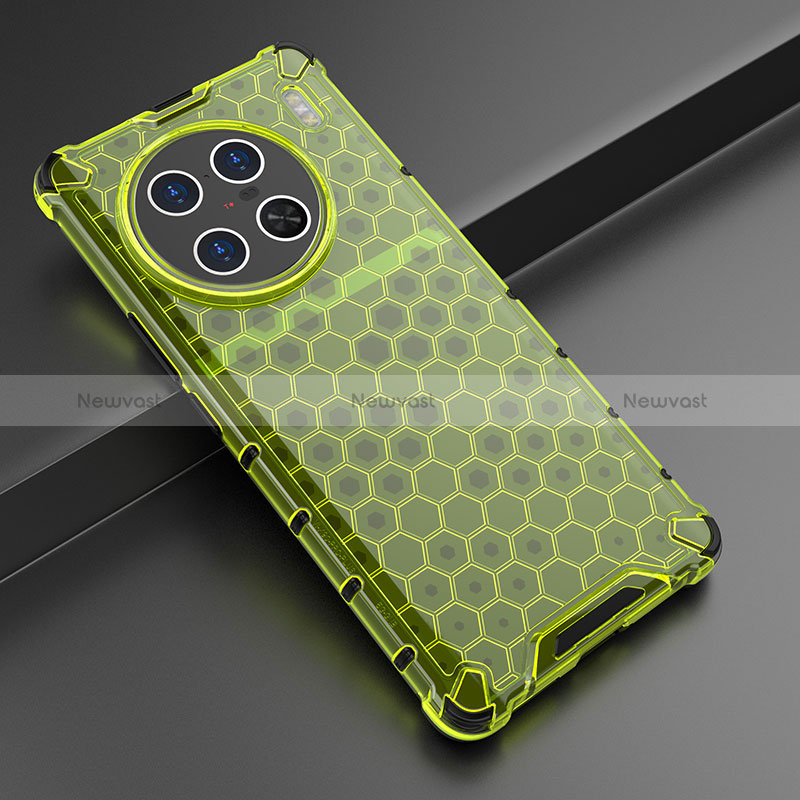 Silicone Transparent Frame Case Cover 360 Degrees AM3 for Vivo X90 Pro+ Plus 5G Green