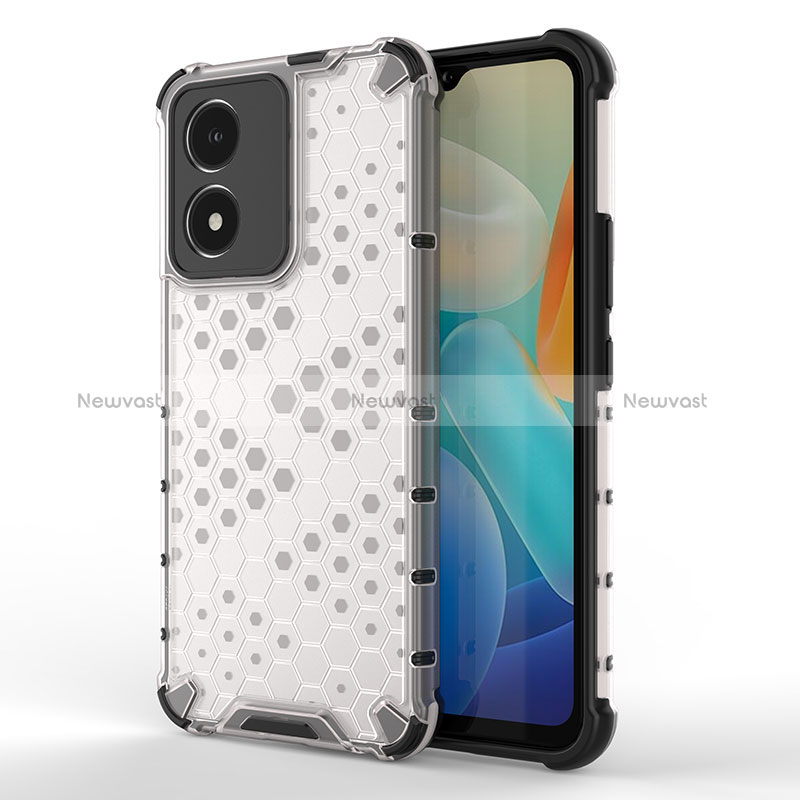 Silicone Transparent Frame Case Cover 360 Degrees AM3 for Vivo Y02S