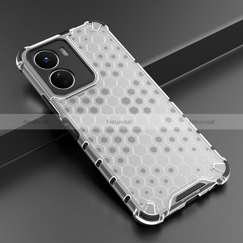 Silicone Transparent Frame Case Cover 360 Degrees AM3 for Vivo Y16 White