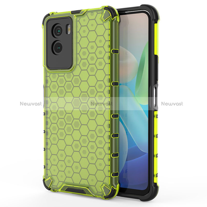 Silicone Transparent Frame Case Cover 360 Degrees AM3 for Vivo Y55s (2021) Green