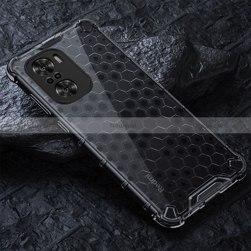 Silicone Transparent Frame Case Cover 360 Degrees AM3 for Xiaomi Poco F3 5G Black