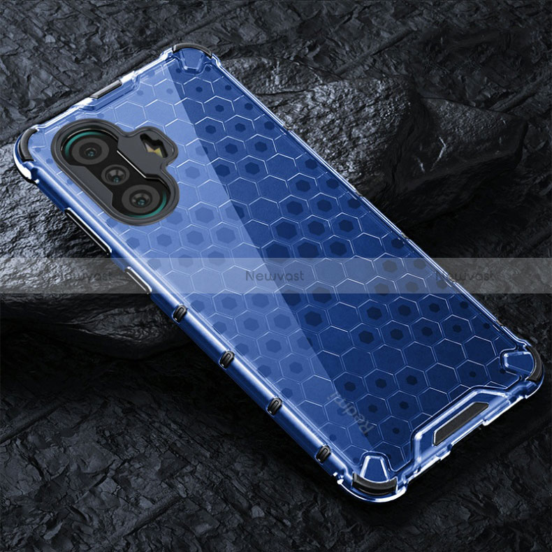 Silicone Transparent Frame Case Cover 360 Degrees AM3 for Xiaomi Poco F3 GT 5G Blue