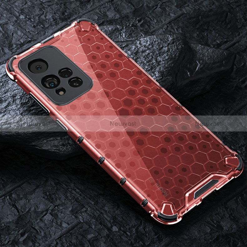 Silicone Transparent Frame Case Cover 360 Degrees AM3 for Xiaomi Poco X4 NFC Red