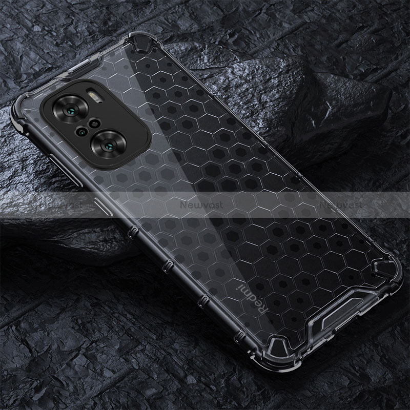 Silicone Transparent Frame Case Cover 360 Degrees AM3 for Xiaomi Redmi K40 Pro+ Plus 5G Black