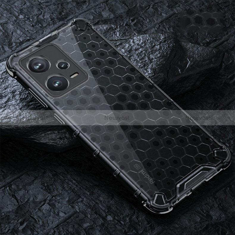 Silicone Transparent Frame Case Cover 360 Degrees AM3 for Xiaomi Redmi Note 12 Pro+ Plus 5G Black