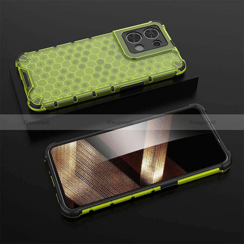 Silicone Transparent Frame Case Cover 360 Degrees AM3 for Xiaomi Redmi Note 13 Pro 5G