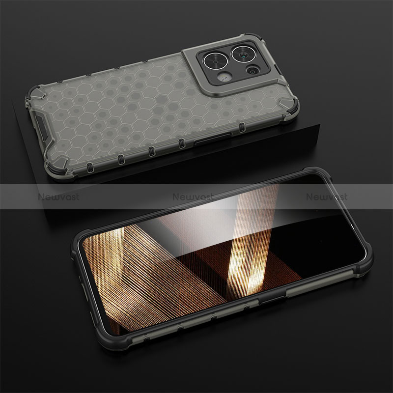 Silicone Transparent Frame Case Cover 360 Degrees AM3 for Xiaomi Redmi Note 13 Pro 5G Black