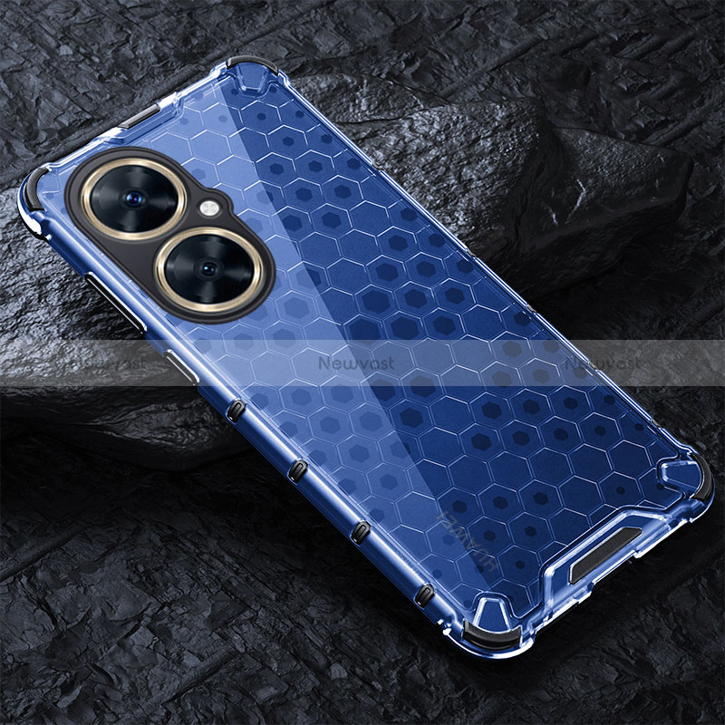 Silicone Transparent Frame Case Cover 360 Degrees AM4 for Huawei Nova 11i Blue