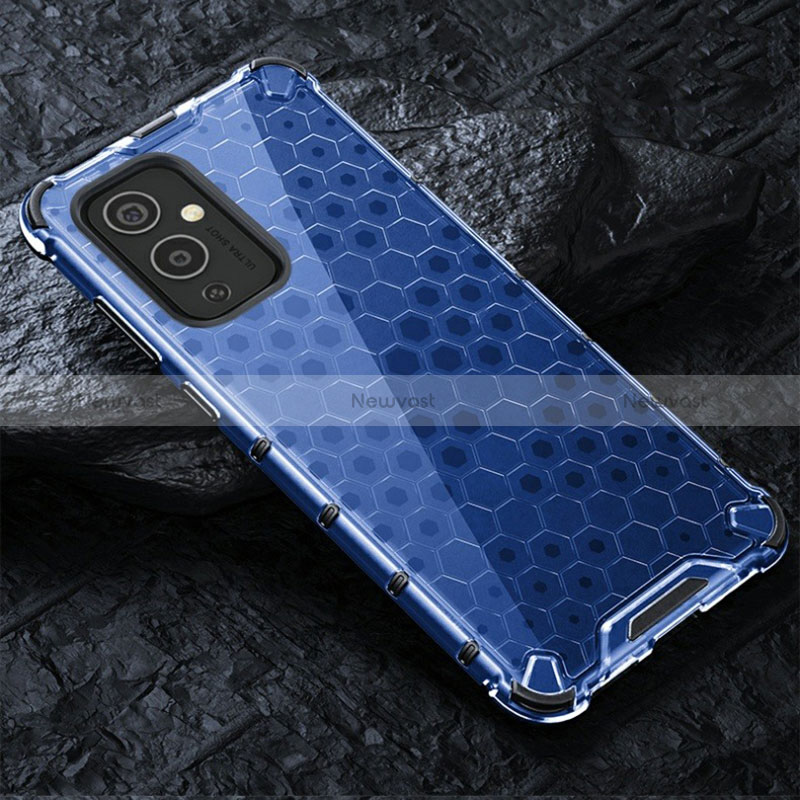 Silicone Transparent Frame Case Cover 360 Degrees AM4 for OnePlus 9 5G Blue