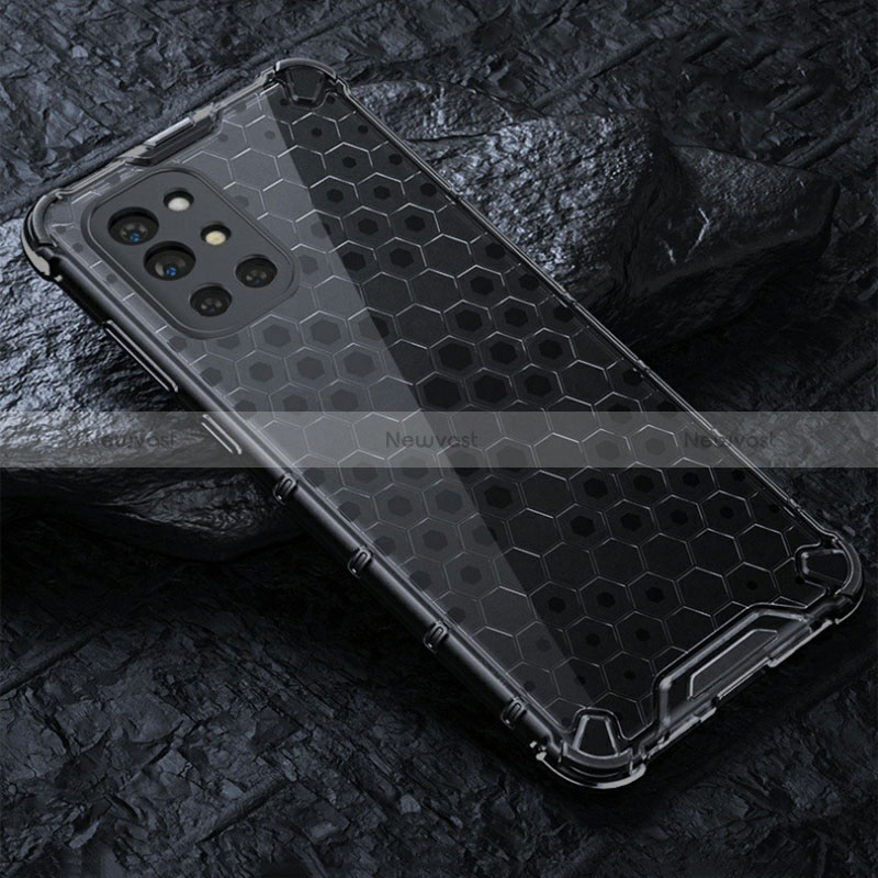 Silicone Transparent Frame Case Cover 360 Degrees AM4 for OnePlus 9R 5G Black