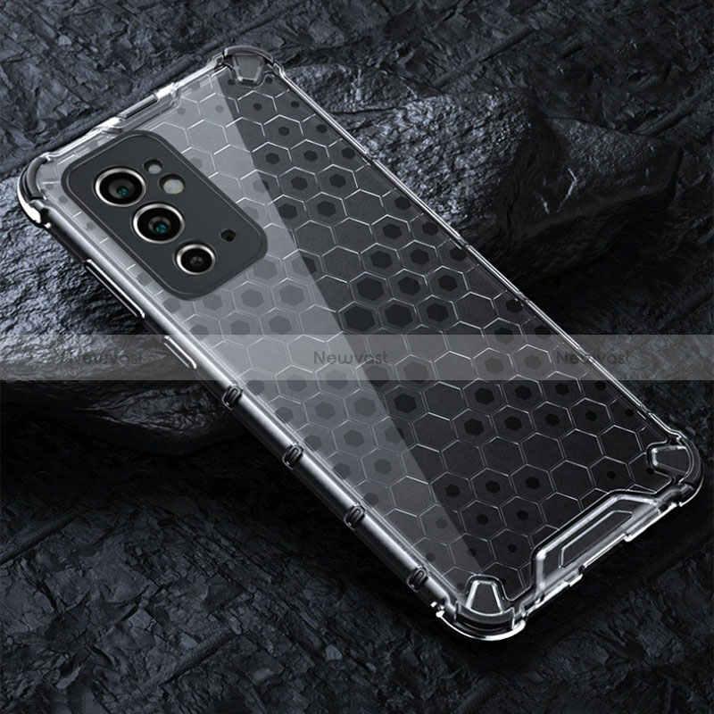 Silicone Transparent Frame Case Cover 360 Degrees AM4 for OnePlus 9RT 5G Gray