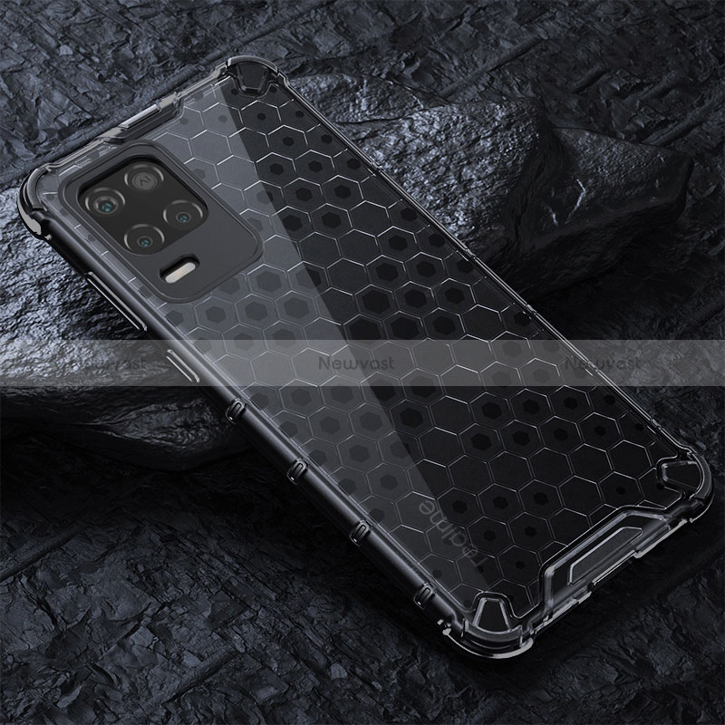 Silicone Transparent Frame Case Cover 360 Degrees AM4 for Realme 8 5G Black