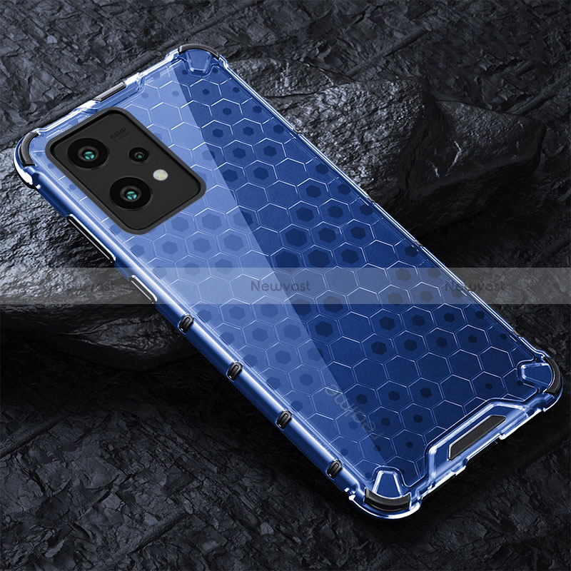 Silicone Transparent Frame Case Cover 360 Degrees AM4 for Realme 9 Pro+ Plus 5G Blue