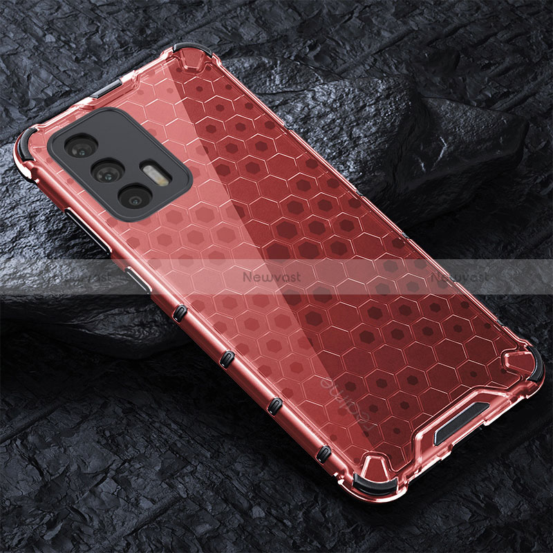 Silicone Transparent Frame Case Cover 360 Degrees AM4 for Realme GT 5G Red