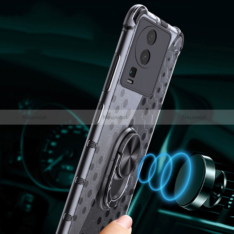 Silicone Transparent Frame Case Cover 360 Degrees AM4 for Vivo iQOO Neo7 SE