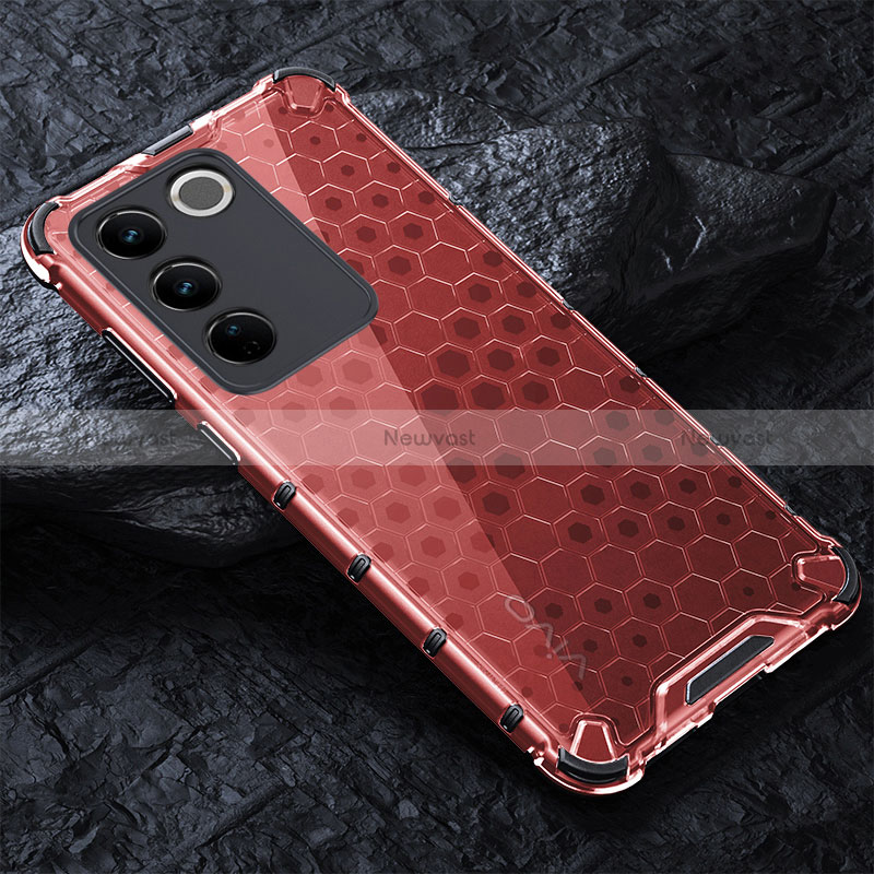 Silicone Transparent Frame Case Cover 360 Degrees AM4 for Vivo V27 Pro 5G Gray