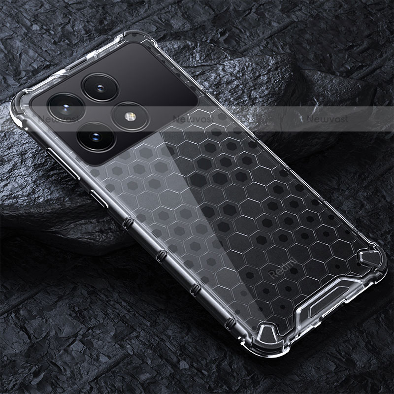 Silicone Transparent Frame Case Cover 360 Degrees AM4 for Xiaomi Redmi K70E 5G Gray