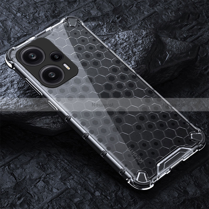 Silicone Transparent Frame Case Cover 360 Degrees AM4 for Xiaomi Redmi Note 12 Turbo 5G Gray