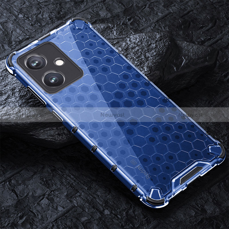 Silicone Transparent Frame Case Cover 360 Degrees AM4 for Xiaomi Redmi Note 12R Pro 5G Blue