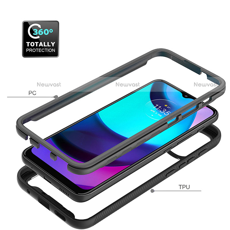 Silicone Transparent Frame Case Cover 360 Degrees for Motorola Moto E40