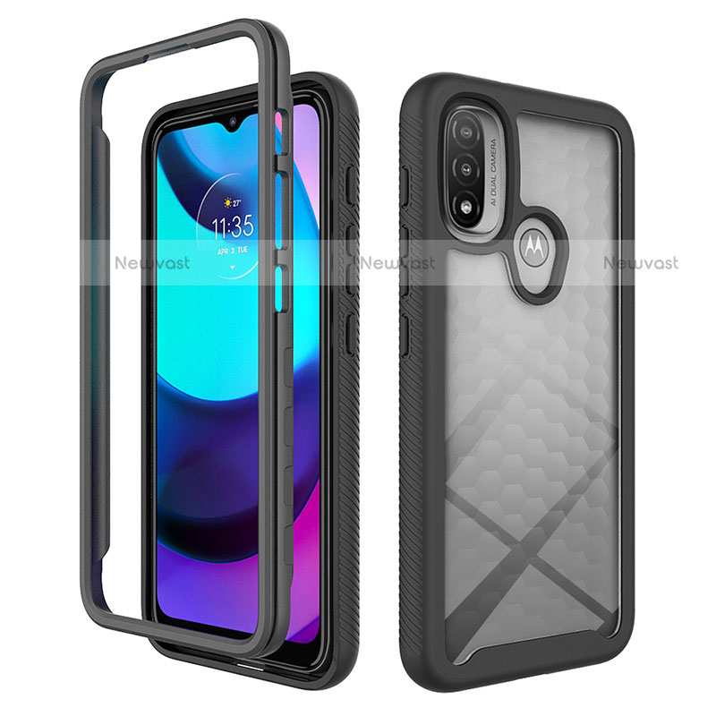 Silicone Transparent Frame Case Cover 360 Degrees for Motorola Moto E40