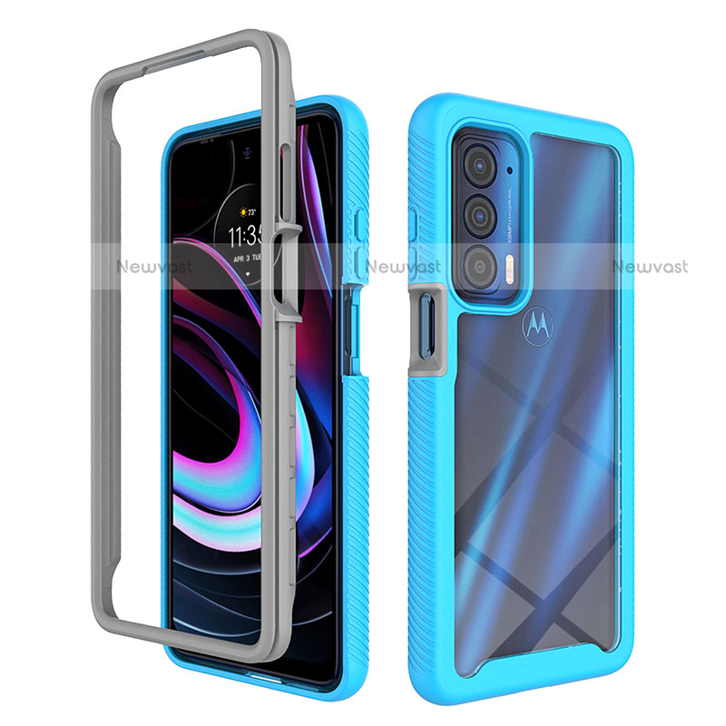 Silicone Transparent Frame Case Cover 360 Degrees for Motorola Moto Edge (2021) 5G