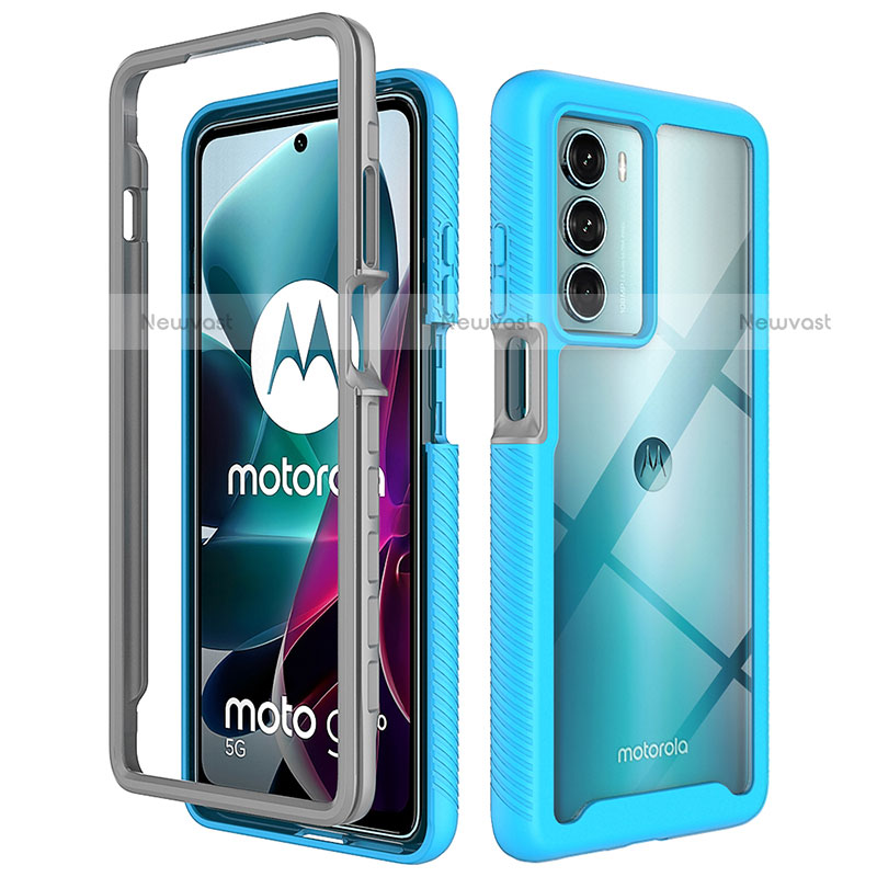 Silicone Transparent Frame Case Cover 360 Degrees for Motorola Moto Edge S30 5G