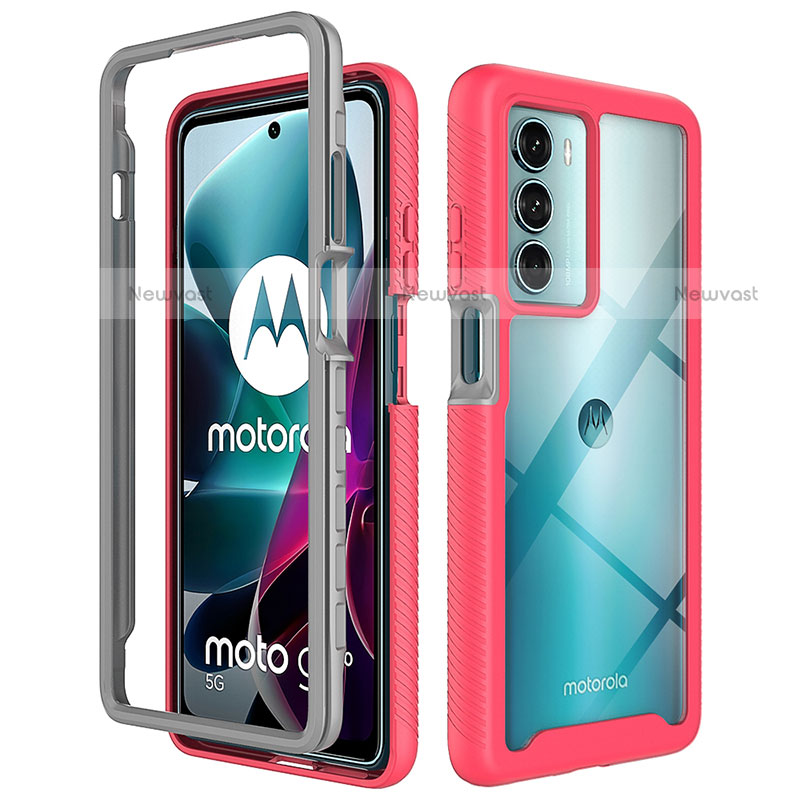 Silicone Transparent Frame Case Cover 360 Degrees for Motorola Moto Edge S30 5G