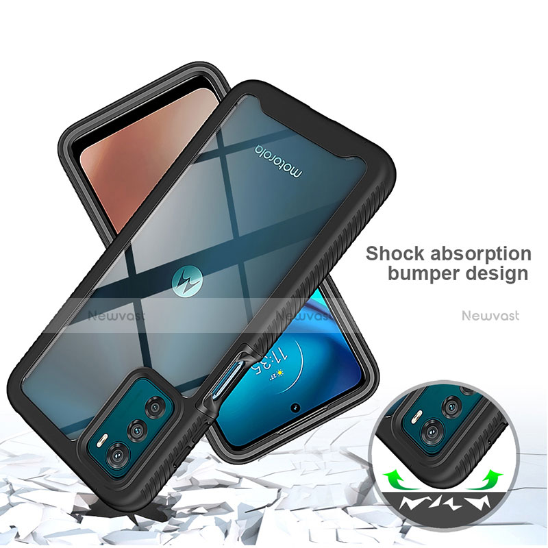 Silicone Transparent Frame Case Cover 360 Degrees for Motorola Moto G42