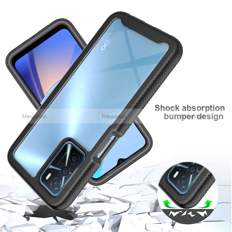 Silicone Transparent Frame Case Cover 360 Degrees for Oppo A16