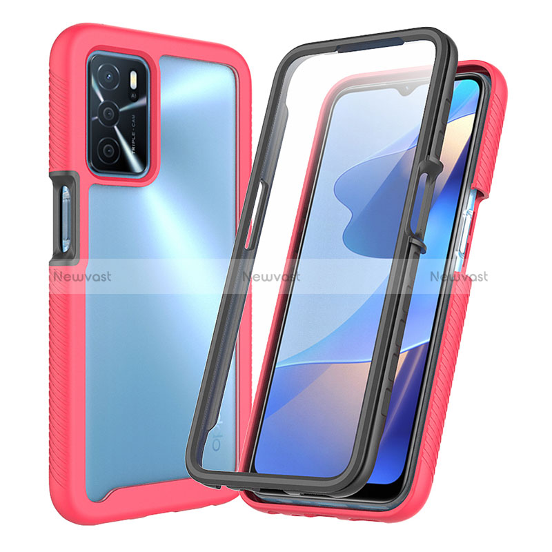 Silicone Transparent Frame Case Cover 360 Degrees for Oppo A16s