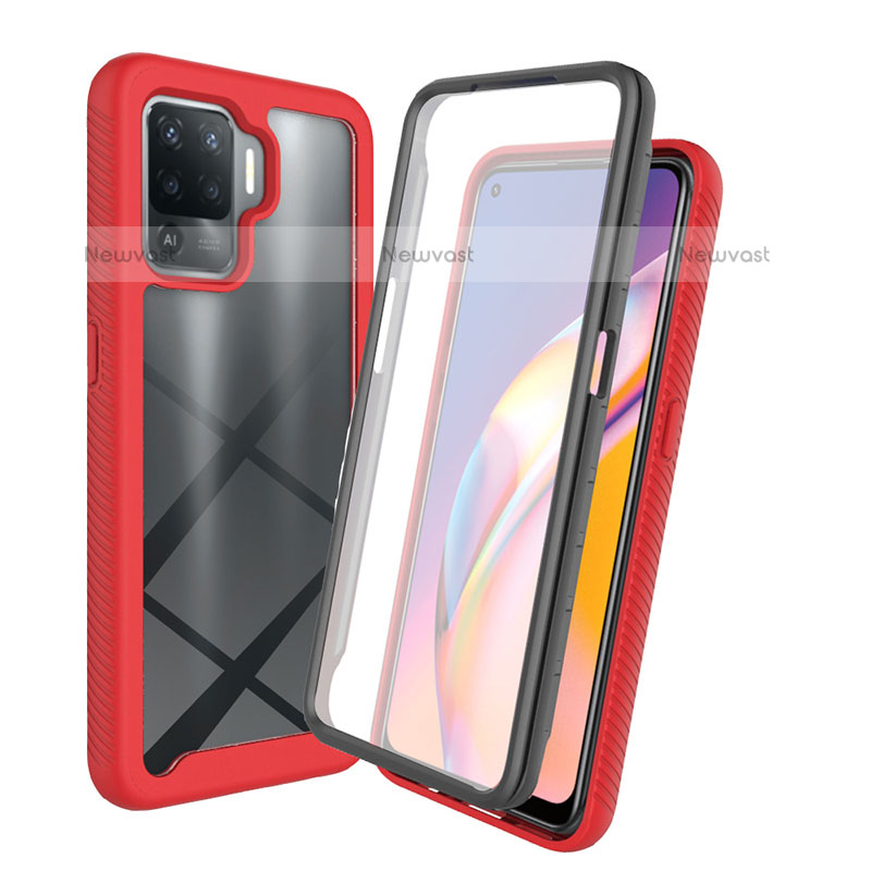 Silicone Transparent Frame Case Cover 360 Degrees for Oppo A94 4G