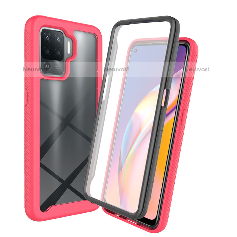 Silicone Transparent Frame Case Cover 360 Degrees for Oppo A94 4G