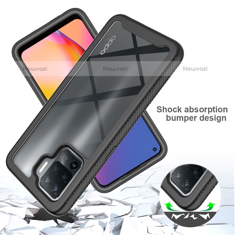 Silicone Transparent Frame Case Cover 360 Degrees for Oppo A94 4G